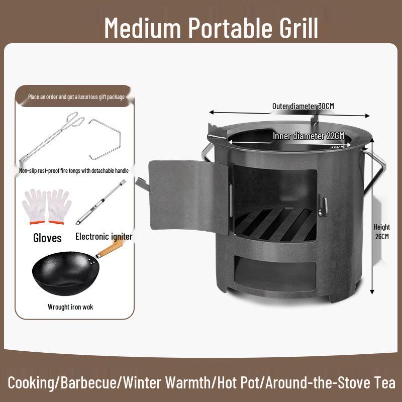 Tiemuyun Outdoor Portable Wood Burning Stove