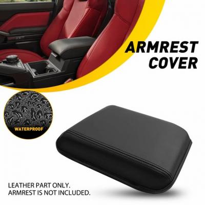Center Console Armrest Cushion Cover Black Leather For 2024-2025 Toyota Tacoma V