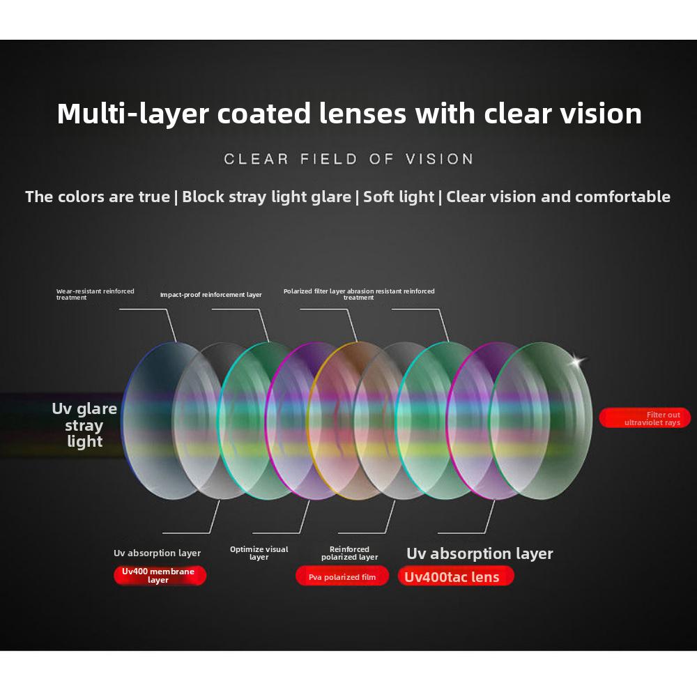 Herren Sonnenbrille mit großem Rahmen, gefederte polarisierte Fahrbrille, Outdoor-Angel-Sonnenbrille, Krötenbrille A103