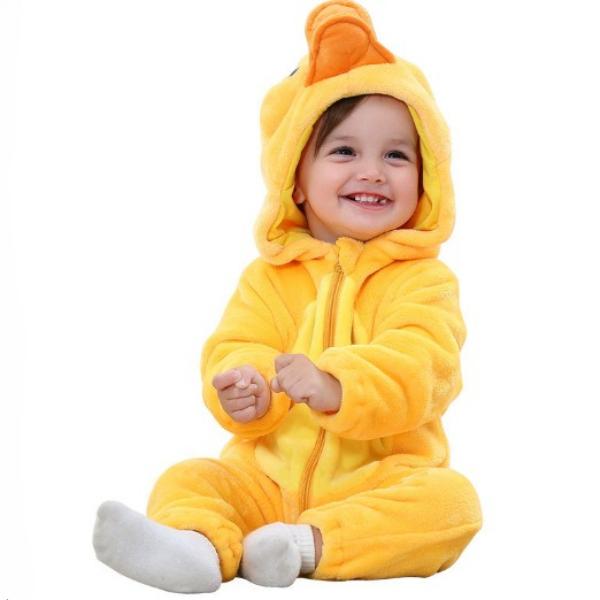 Baby Flannel Animal Onesie Cartoon Costume Romper Hooded One Piece Outfit for Spring and Autumn 70