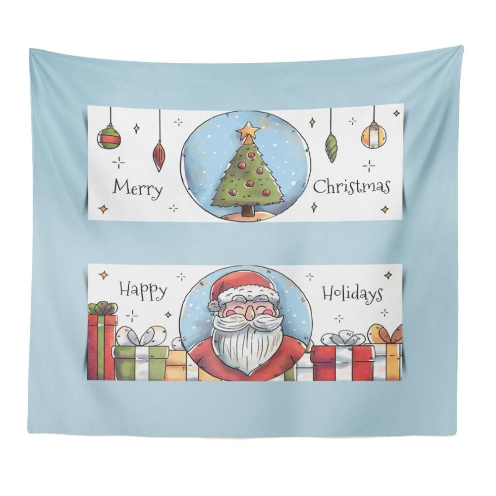 Christmas Series Santa Claus Pattern Tapestry TV Background Wall Landscape Tapestry Hanging Cloth