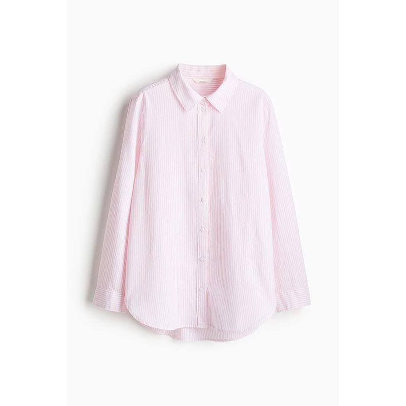 

HM 2025 Летняя Новинка Женская Рубашка из Смеси Льна 1256863