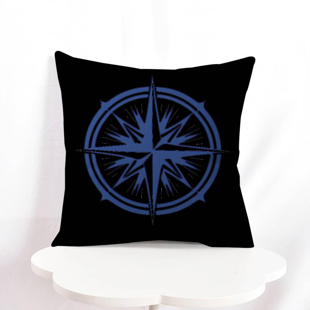 N-Nautical C-Compass Logo Cushion Cover Decorative Pillow Sofa Home Decor Case Pillow Cases