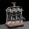 Glass Baijiu Decanter and Cups Set with Deer Rack