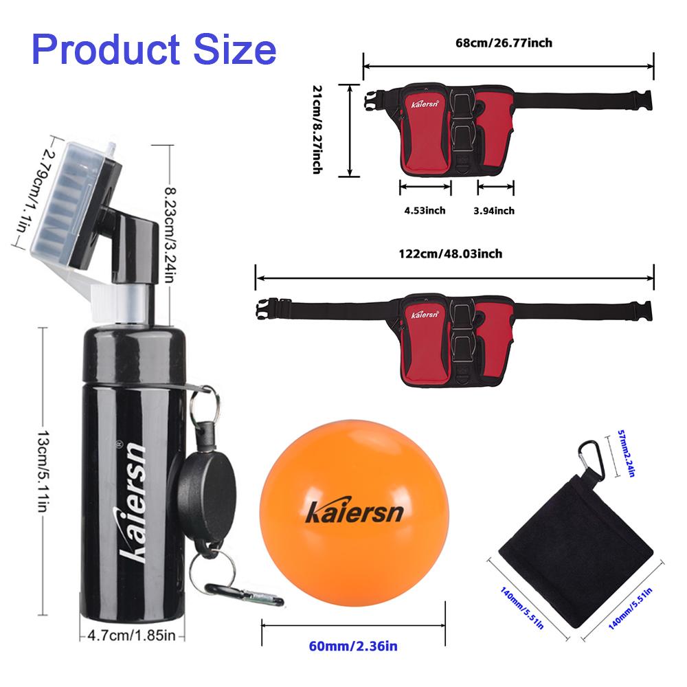 Kaiers Park Golf Waist Bag Lightweight Sports Waist Bag with Double Ball Clip Park Ball Comes with Cleaning Towels Water Bottle