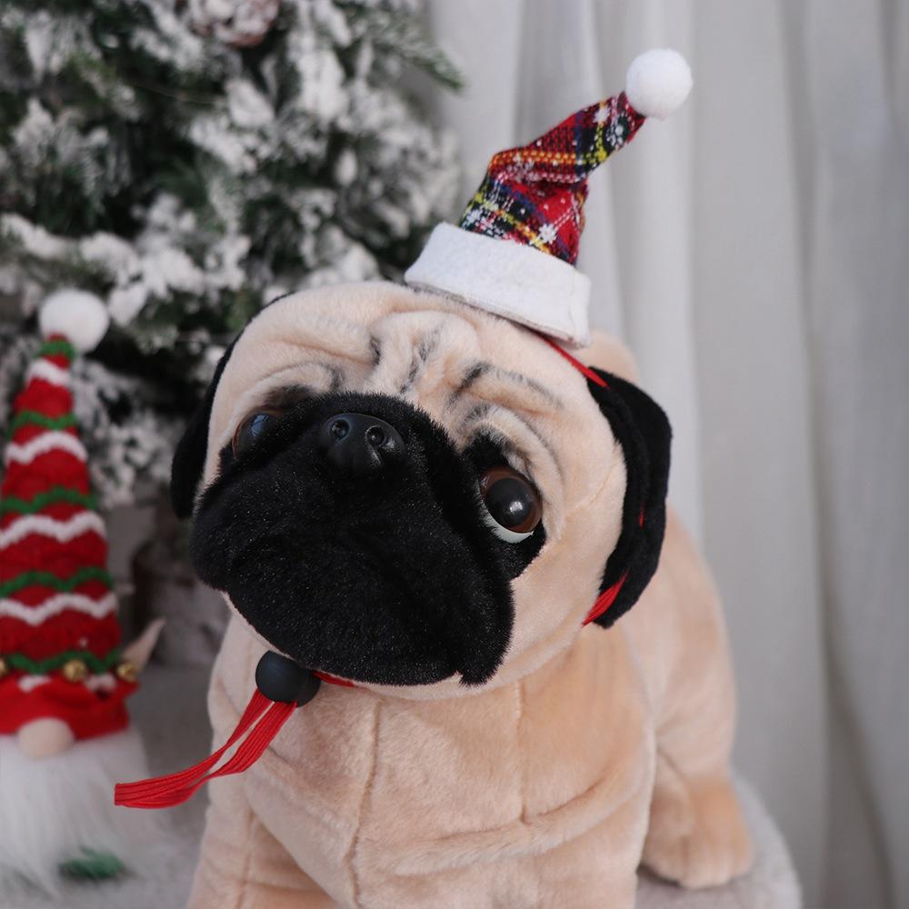 Decorative Xmas Cat Santa Hat Adjustable Puppy Christmas Hat Christmas Pet Hat  New Year