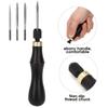 4 in 1 Stitching Awl Kit Ebony Handle DIY Leather Fabric Hand Craft Sewing Tool