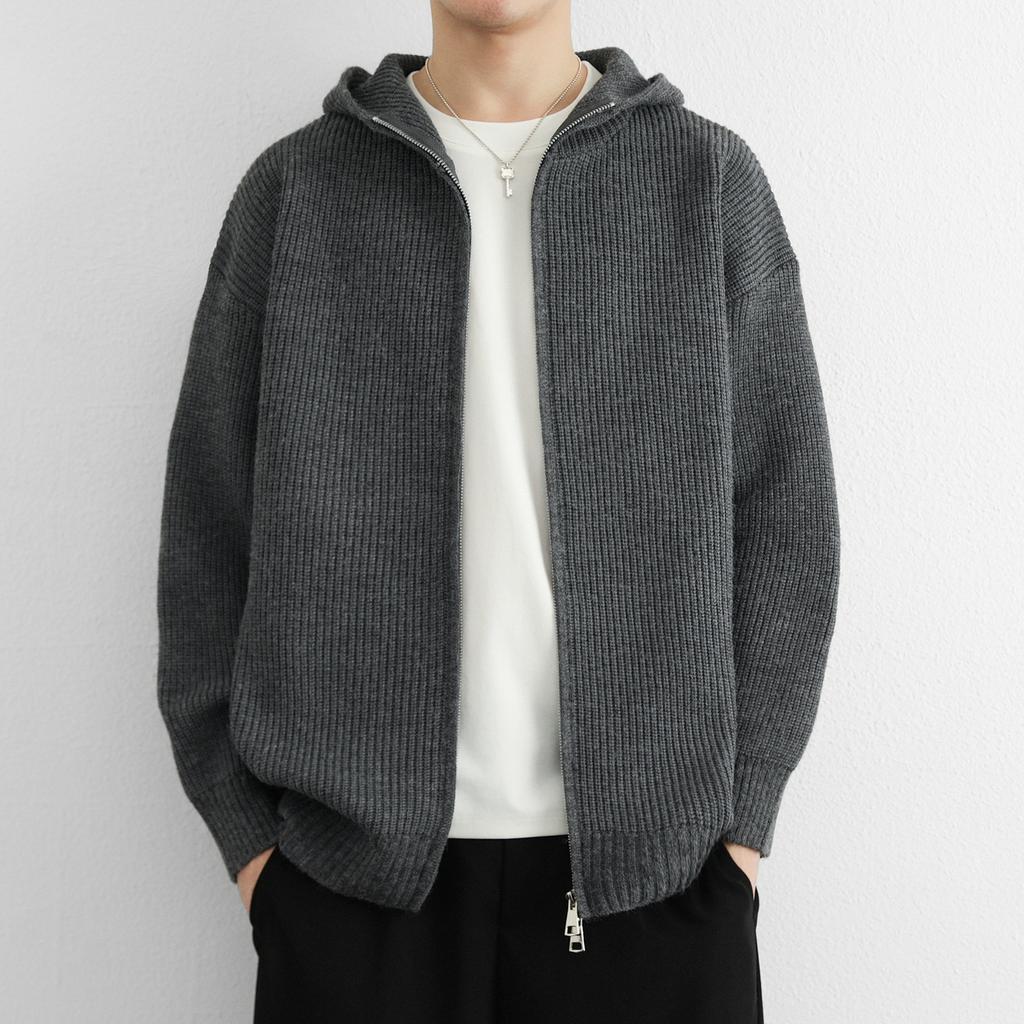 Neuer Herbst- und Winter-Kapuzen-Mode-Reißverschluss-Cardigan-Pullover für Jungen