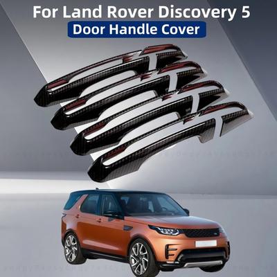 Carbon Auto Modifikationszubehör Aufkleber Seiten Türgriff Abdeckung Zierleiste Paste Stil Chrom Silber Für Land Rover Discovery 5