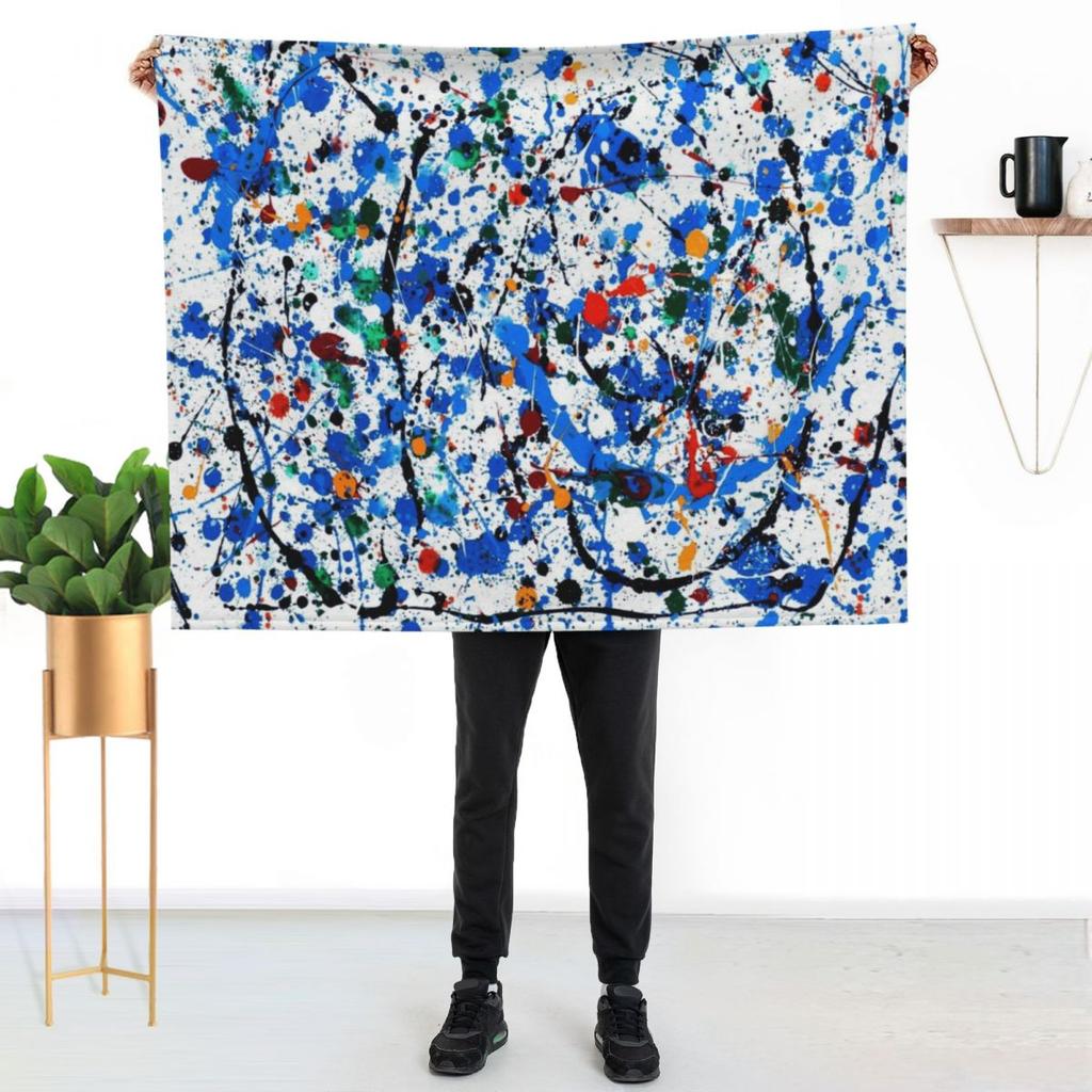 Frenzy In Blue Throw Blanket Compact Warm Blanket for Car Road Trip