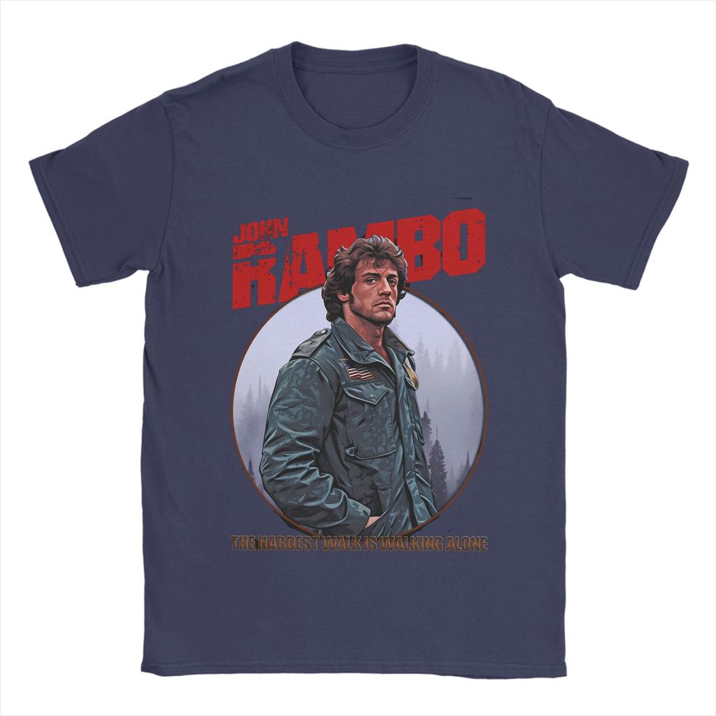 Vintage John Rambos TShirt Unisex O Neck Cotton T Shirts Short Sleeve Tees Graphic Tops