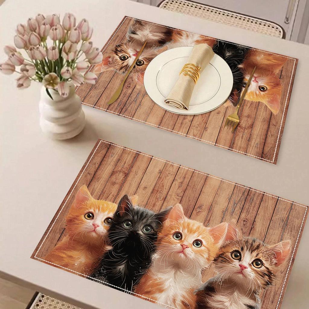 1PC Cats Printed Placemats Birthday Party Decoration Kids Adults Favors Placemats Happy 1st Birthday Baby Shower Table Decor
