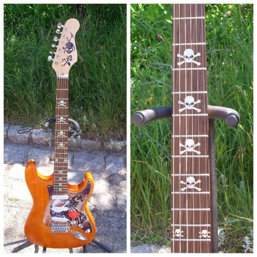 Jockomo Skull Guitar Inlay Sticker