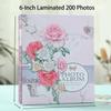 6 Inch 200 Pockets Photo Album Laminated Large Capacity Slip-in Picture Albums Insert Pocket Scrapbook Album Photo Collection