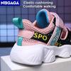Sportowe dziecięce buty dziewczęce Oddychające szkolne dziecięce buty na co dzień Miękka podeszwa Czarne różowe antypoślizgowe dziecięce tenisówki do biegania
