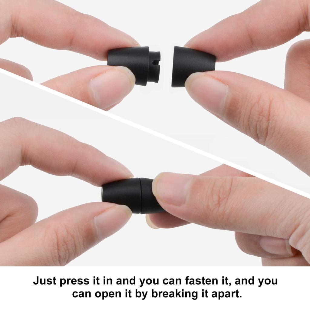 WANDIC Breakaway 100pcs Black Plastic Bead Barrel Connectors Safety Clasps Buckles for Necklaces Straps Bracelets DIY Crafts Making Clasps,
