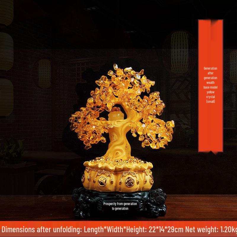 Citrine Money Tree Ornament for Living Room and Wine Cabinet Decoration – Wealth-Attracting Gift