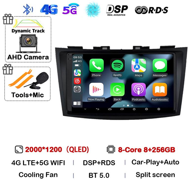 Android 14 Carplay Auto Car Radio For Suzuki Swift 4 2011 2012 2013 2014 2015 2016 Multimedia Video Player Audio GPS Stereo WIFI