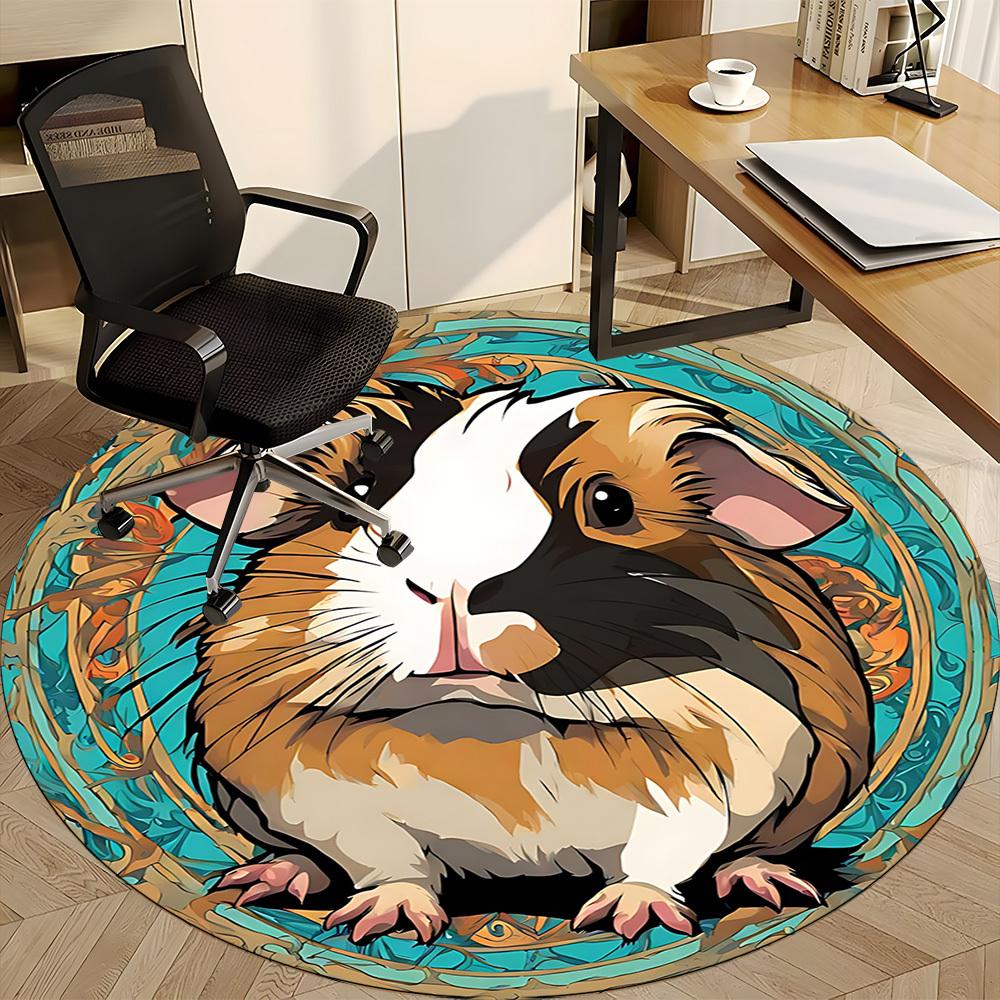 1 Stück Meerschweinchen Kunstwerk Stuhl Teppich für Büro, Rutschfest, Weicher und Langlebiger Büroteppich, Perfekt für Büro yy260127108