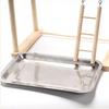 Bird Playground Parrot Playstand Bird Perch Stand Gym Natural Wood Play Stand with Swing Ladder Feeder Cups for Parakeets Cockat