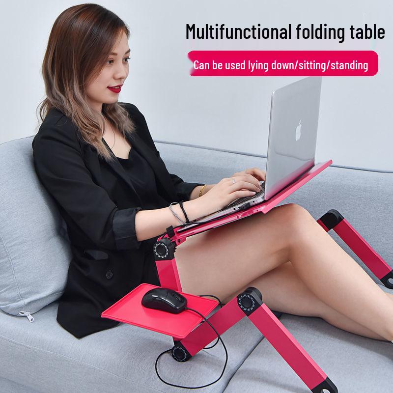 Adjustable Foldable Laptop Stand with Heat Dissipation for Bedside Use