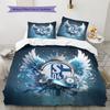 Set Copripiumino Trapuntato con Motivo FC Schalke 04 Decorazione per la Casa Regalo (1 * copripiumino + 2 * federe senza imbottitura)