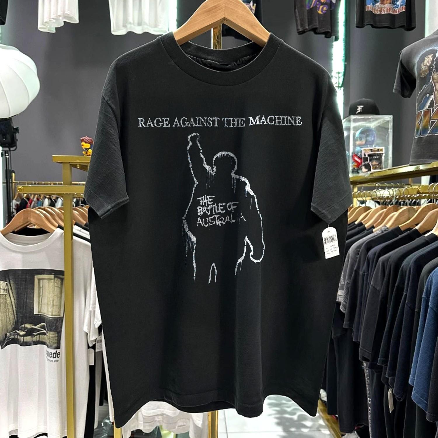 90s Ratm The Battle Of Australia Classic T-Shirt Black M M
