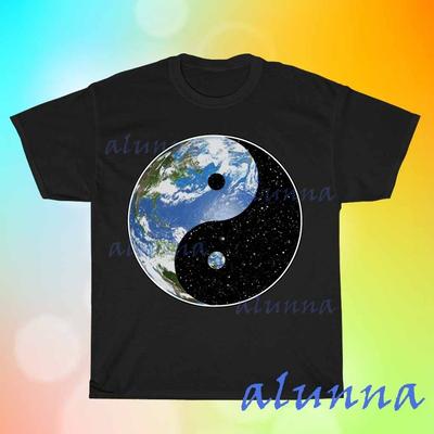 Neues Yin und Yang Herren Schwarzes T-Shirt Lustig Größe S bis 5XL