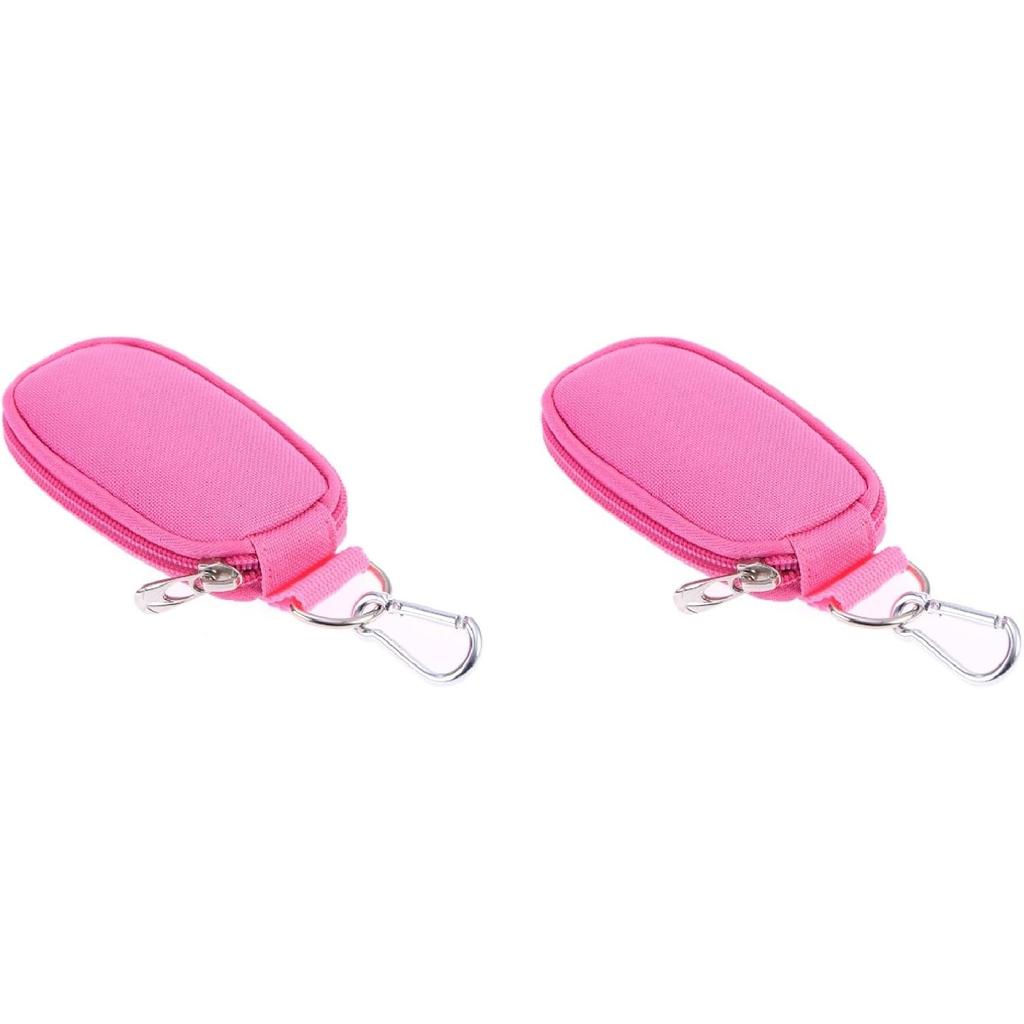 MAGICLULU 2pcs Portable Essential Oil Keychain Holder, Travel Bag with 10 Slots for 2ml Bottles, Lightweight Cloth Case with Sturdy Zippers and