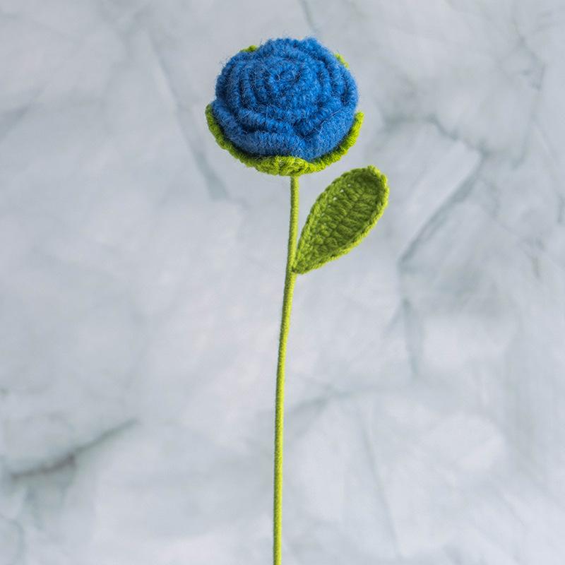 

Artificial Rose Handmade Crochet Flower Hand Woven Roses Wedding Bridal Bouquet DIY Gift for Woman Wife Mom Girlfriend Lovers 1pc