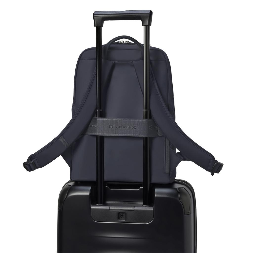 Victorinox Victoria Signature Compact Backpack, Fits 14-inch Laptops and 10-inch Tablets, Lightweight, Slim, Stylish, A4 Size, 16L, Blue, 612204