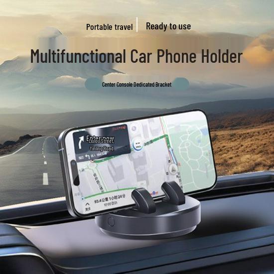 Dashboard Car Phone Holder with Multi-functional Bracket and Parking Plate