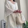 Colorful Ethnic Style Tassel Shawl Thin Beach Scarf Vintage Sunscreen Crochet Cardigan  Outdoor