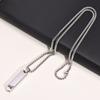 10mm Stainless Steel Customed Necklace for Men Rectangular Pendant Punk Link Chain Geometric Necklaces Hip Pop Jewelry Gifts