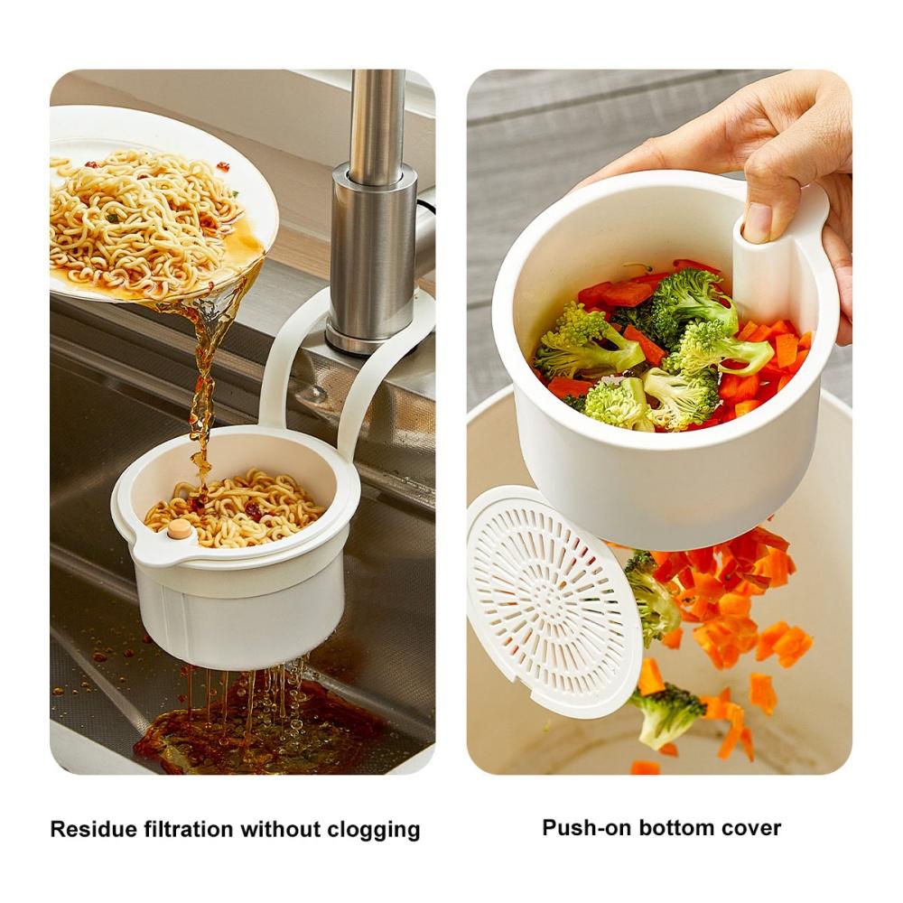 Creative Sink Hanging Strainer Basket Openable Bottom Cover Detachable Multifunctional Quickly Drain Kitchen Garbage Filter