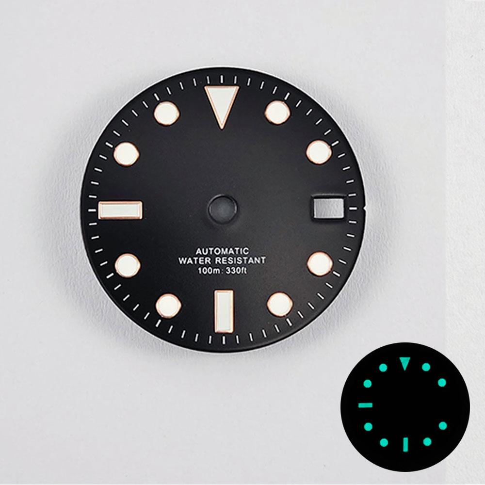 

NH35 28.5mm No Logo Watch Dial Sterile Luminous White Black Blue Green For NH35A NH36 High Quality Rose Gold Nail dial Parts 28.5mm(No Logo)