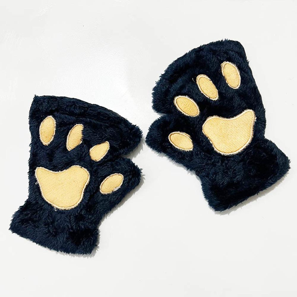 Soft Bear Paw Mittens PP Cotton Animal Fingerless Gloves Cartoon Anti-cold Mittens  Shopping