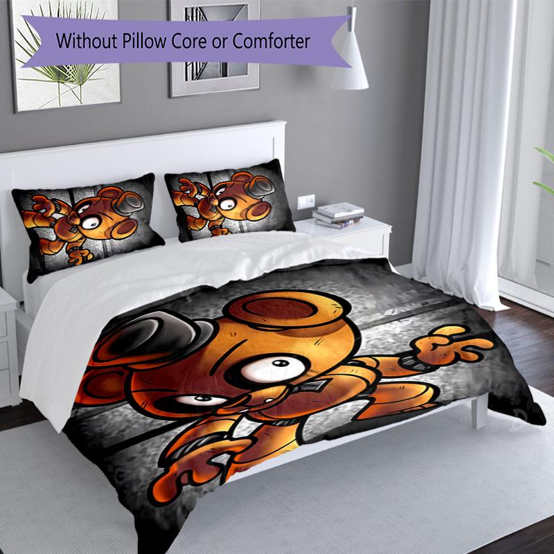 Set di biancheria da letto a tema Five Nights at Freddy's da 3 pezzi, set copripiumino include copripiumino e federe, decorazione perfetta per la camera da letto in ogni stagione e regalo