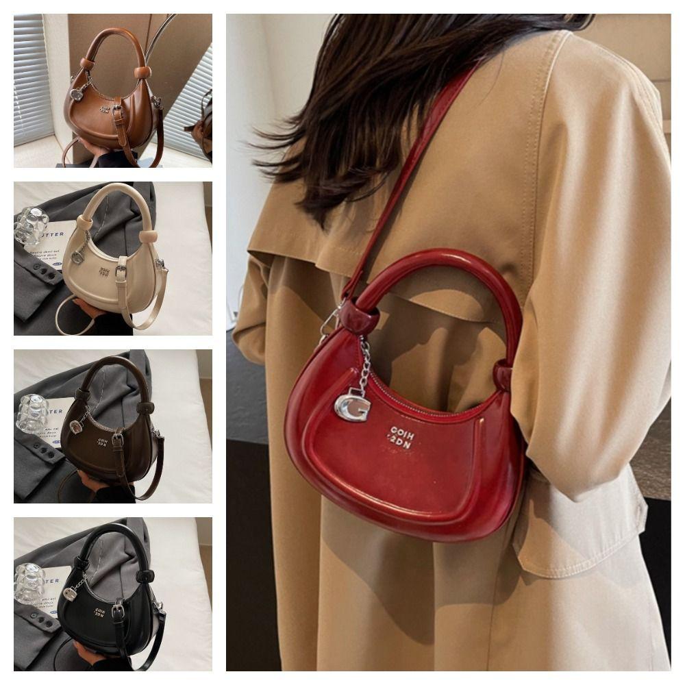Elegant Half-moon Shoulder Bag Korean Style Crescent Bag Casual Dumpling Crossbody Bag  Women