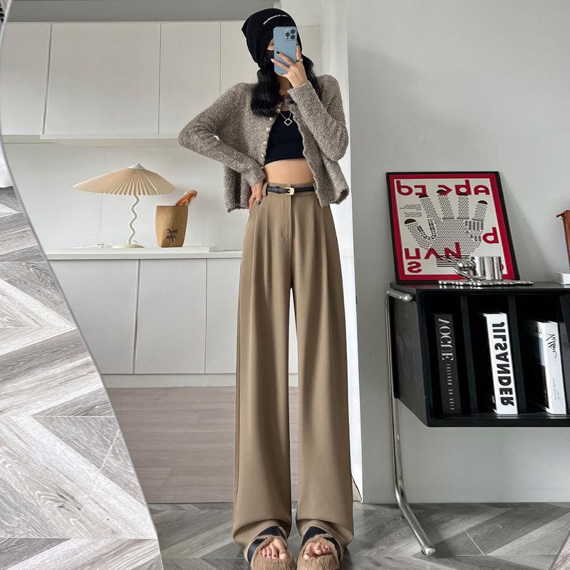 Spring 2026 Women's High Waist Wide Leg Straight Suit Pants