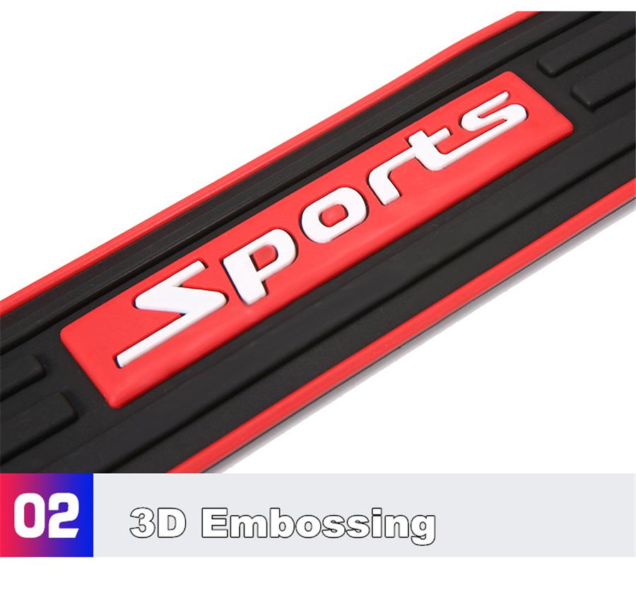 4PCS Universal Rubber Car Door Scuff Sill Cover Panel Step Protector Bumper Corner Protector