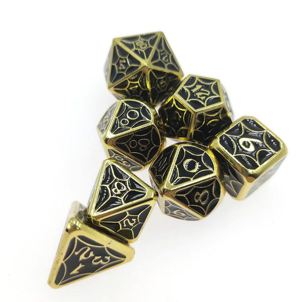 7Pcs Various Shapes Dices Different Number of Face Educational Toy Digital Number Alloy Dices Set For Party Family Game