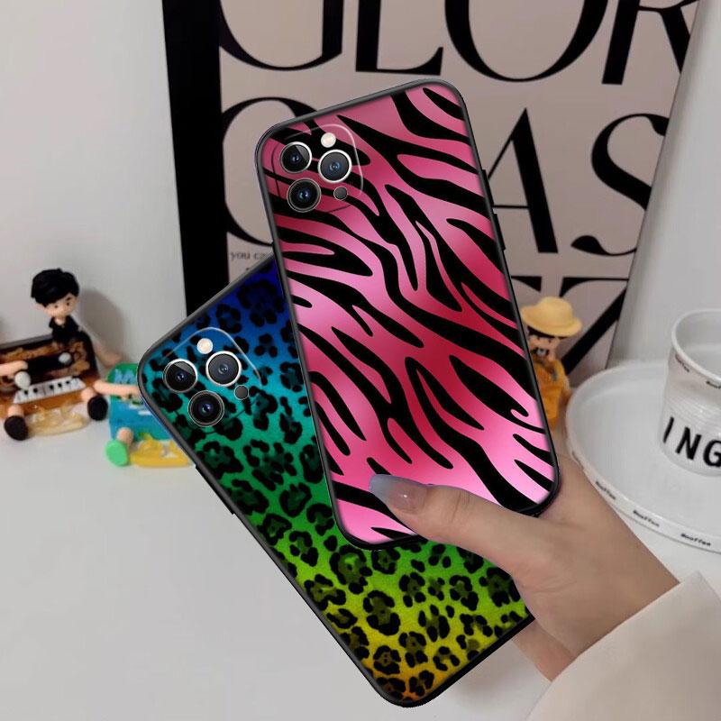 IK43 Leopard Printing Pink Phone Case for Samsung Galaxy S20 S21 S22 Ultra FE + Plus A21S A22 A24 A25 A26 A30 A30S A31