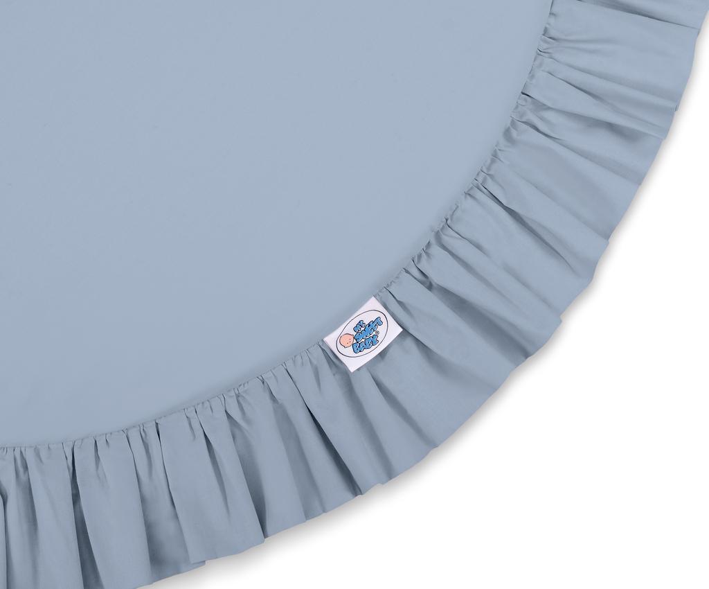 Play mat with ruffles - dirty blue
