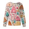 Women's Casual Fashion Long-Sleeve Single-Breasted Christmas Print Jacket