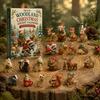 Calendario dell'Avvento Scatola 24 Giorni Calendario di Natale, Animali del Bosco Conto alla Rovescia Elfi Acrilici Figure Giocattoli Carini da Collezione per Decorazione Festa di Natale Natura