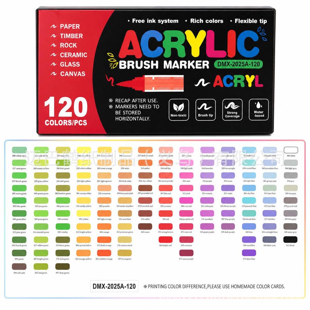 Top-Selling Direct Liquid Soft-Tip Acrylic Marker: Opaque DIY Watercolor Pen with 24 or 36 Colors for Outlining & Hand-Painting.