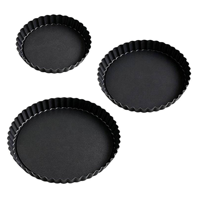 Nonstick Round Baking Pan with Fluted Wall and Removable Base for Pie, Pastry, Dessert, and Family Kitchen Use