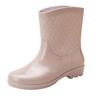 Short Waterproof Shoes Fleece Cotton Rain Shoes Rain Boots Women's Household Laundry Work Rubber Shoes Fashion Warm Winter Non-slip Shoes
