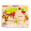 Magnetic Wooden World Map Jigsaw Puzzle for Children's Early Education